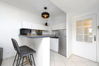 Cuisine ou kitchenette dans l'établissement Joli deux pièces - Quartier Pointe Croisette - EC
