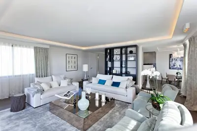 Coin salon dans l'établissement REF 1238 - Cannes Croisette - Sea view apartment for rent
