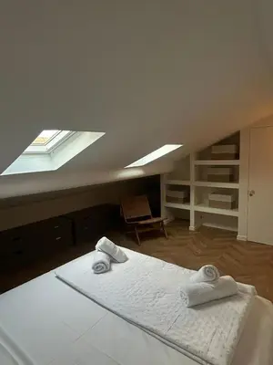 Un ou plusieurs lits dans un hébergement de l'établissement Appartement 3 pièces plein vieil antibes