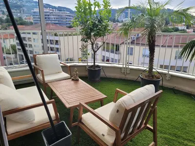 Balcon ou terrasse dans l'établissement Rooftop apartment Cannes center - Parking