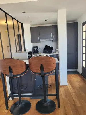 Cuisine ou kitchenette dans l'établissement Rooftop apartment Cannes center - Parking