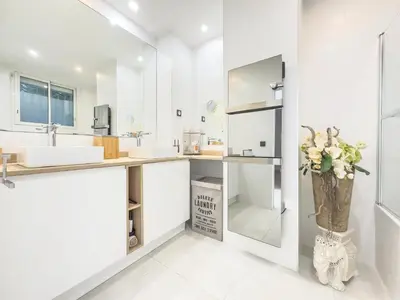 Cuisine ou kitchenette dans l'établissement Le KamS
