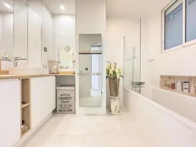 Cuisine ou kitchenette dans l'établissement Le KamS