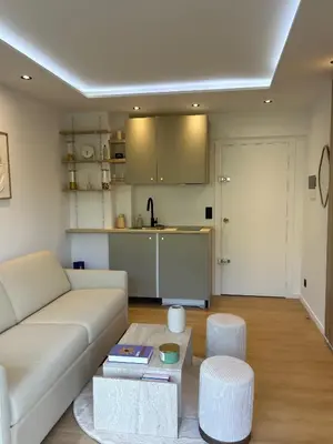 Cuisine ou kitchenette dans l'établissement Charmant studio avec grande terrasse