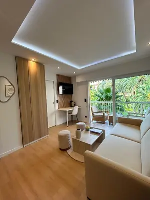 Télévision ou salle de divertissement dans l'établissement Charmant studio avec grande terrasse
