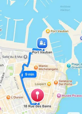 Plan de l'établissement Lumineux Grand 2pièces Antibes, Vieil Antibes