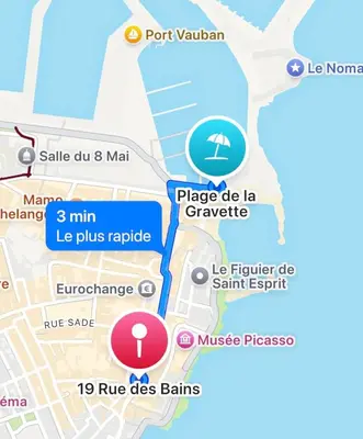 Plan de l'établissement Lumineux Grand 2pièces Antibes, Vieil Antibes