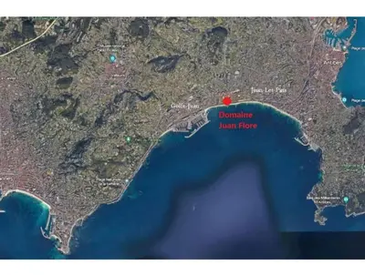 Plan de l'établissement Grand studio front de mer climatisé-piscine-parking- Juan les pins
