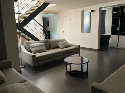 Coin salon dans l'établissement Beautiful Villa, 8p, comfort, quiet, beaches and center