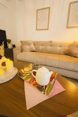 Coin salon dans l'établissement Foch Riviera, séjour d'exception sur Antibes, T3 4 à 6 personnes