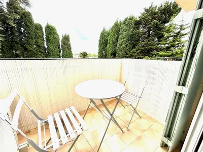 Balcon ou terrasse dans l'établissement Studio proche mer