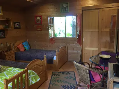 Coin salon dans l'établissement Studio Chalet tout confort