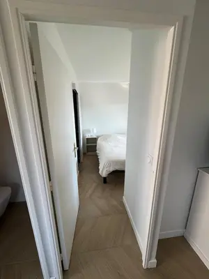 Un ou plusieurs lits dans un hébergement de l'établissement 3-room apartment in Antibes - Swimming pool - Sea view