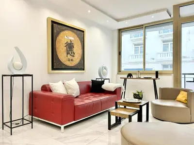 Coin salon dans l'établissement Cannes one bedroom apartment - 20LM1