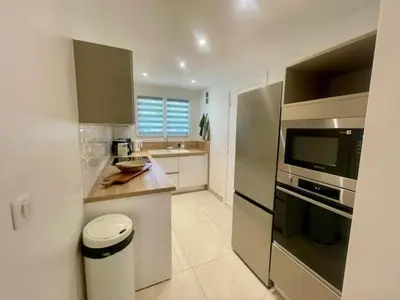 Cuisine ou kitchenette dans l'établissement Spacious Group Stay in Antibes