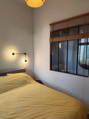 Un ou plusieurs lits dans un hébergement de l'établissement Cannes centre superbe 3 pièces moderne 10 min à pied du Palais des festivals et croisette