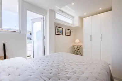 Un ou plusieurs lits dans un hébergement de l'établissement Résidence 2p De Style Avec Terrasse, Domaine Privé Palm Beach - 2P de style avec terrasse, domaine privé Palm Beach MAE-2053