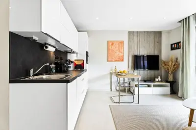 Cuisine ou kitchenette dans l'établissement Résidence Centre Ville De Cannes, 2p Moderne Avec Terrasse - Centre ville de Cannes, 2P moderne avec terrasse MAE-2133