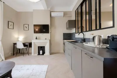 Cuisine ou kitchenette dans l'établissement Résidence 2p Rénové Cœur De Cannes - 2P Rénové Cœur de Cannes MAE-3013