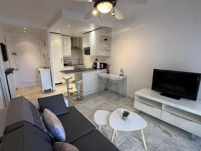 Cuisine ou kitchenette dans l'établissement Central Studio in Cannes Near The Martinez - 2351