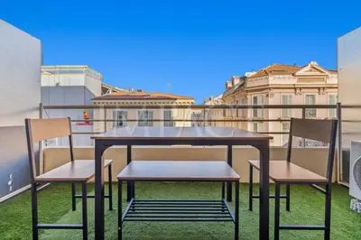 Balcon ou terrasse dans l'établissement Cannes Croisette 2034 - Studio for rent