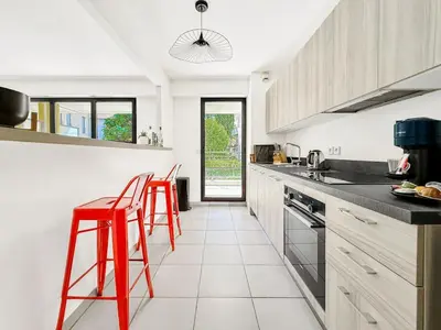 Cuisine ou kitchenette dans l'établissement Terranova Cannes Terrace Accommodation