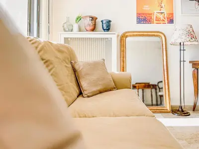 Coin salon dans l'établissement Cannes Montfleury - Comfortable accommodation Center