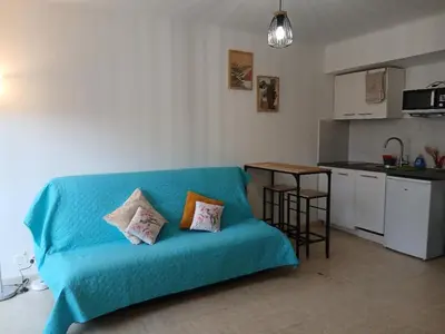 Cuisine ou kitchenette dans l'établissement Studio LE MEDITERRANEE
