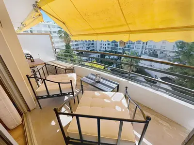 Balcon ou terrasse dans l'établissement Beautifull studio with balcony Rouaze Miramar 120