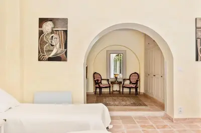 Coin salon dans l'établissement Villa Eden roc