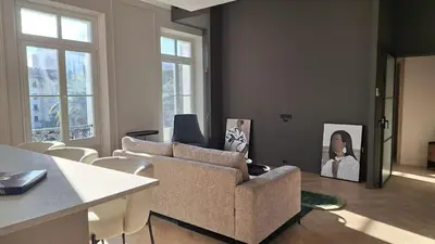 Coin salon dans l'établissement first louis marie Beautiful 3 bedrooms elegant and central