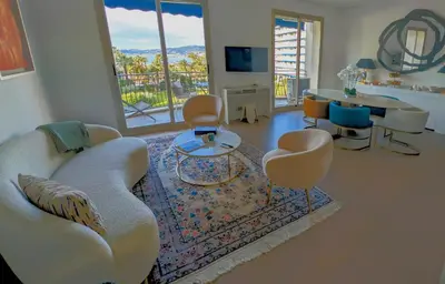 Coin salon dans l'établissement Ref DUNES3 by Palmes d Or Properties