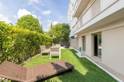 Jardin de l'établissement Cagnes sur mer, 1 bedroom with Garden-Air conditioning-Wifi
