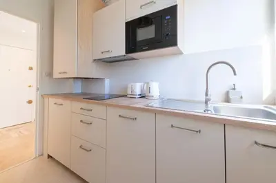 Cuisine ou kitchenette dans l'établissement 3P Terrasse Proche Cannes Centre