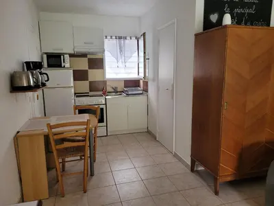 Cuisine ou kitchenette dans l'établissement Les Chenes Biot
