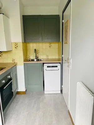 Cuisine ou kitchenette dans l'établissement Charmant studio en centre ville