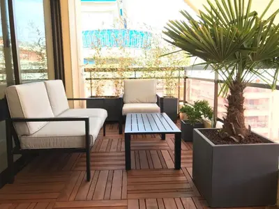 Balcon ou terrasse dans l'établissement Appartement Residence Athena