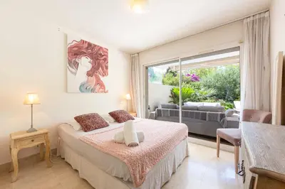 Plan de l'établissement Apartment 2 bedrooms2 bathroomsdouble terrace & Garden in Palm beach area