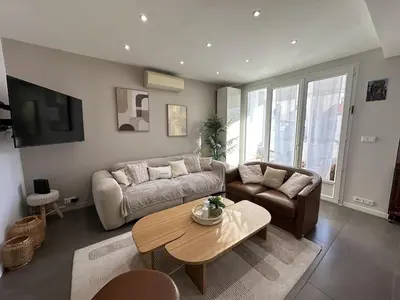 Coin salon dans l'établissement Cannes center perfect 3 bedroom