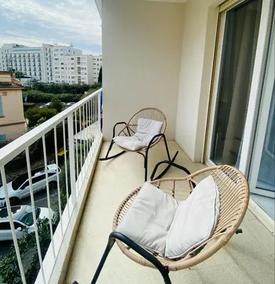 Balcon ou terrasse dans l'établissement Studio Cannes la Croisette