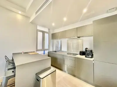 Cuisine ou kitchenette dans l'établissement Jaurès Home by Welcome to Cannes