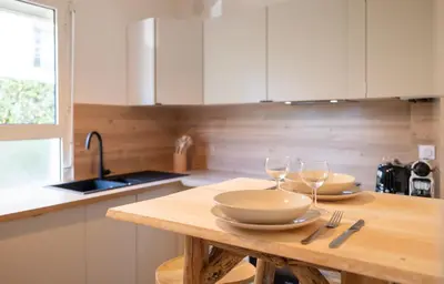 Cuisine ou kitchenette dans l'établissement Place to beach - Bord de mer Croisette