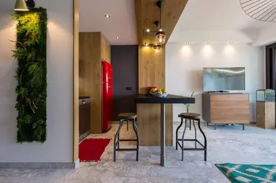 Cuisine ou kitchenette dans l'établissement Résidence Vue Mer Cannes