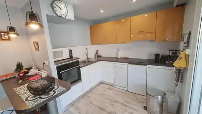 Cuisine ou kitchenette dans l'établissement Golfe Juan Studio