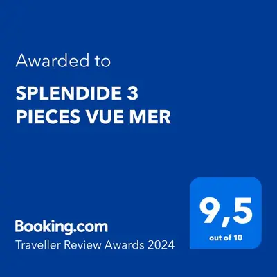 Certificat, récompense, panneau ou autre document affiché dans l'établissement SPLENDIDE 3 PIECES VUE MER