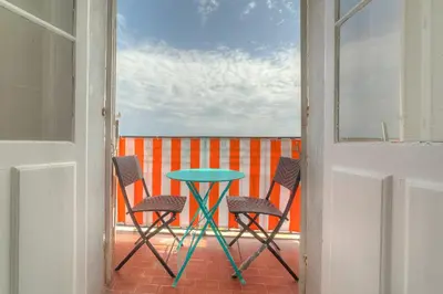 Balcon ou terrasse dans l'établissement IMMOGROOM - Studio - Sea view next to the Palais - CONGRESSBEACHES