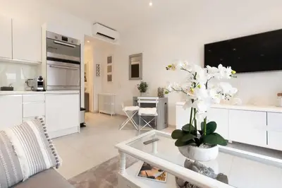 Cuisine ou kitchenette dans l'établissement PALAIS MIRAMAR CROISETTE APART 1 MIN CARLTON