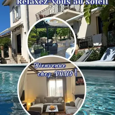 Bel Appartement Spacieux et lumineux climatisé de 120m2 dans villa avec piscine