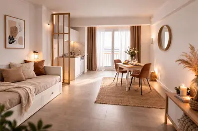 Un ou plusieurs lits dans un hébergement de l'établissement Apartment Cannes Croisette
