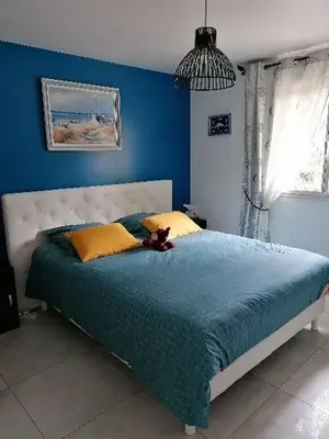Un ou plusieurs lits dans un hébergement de l'établissement Appartement de vacances au 1er étage 45m2